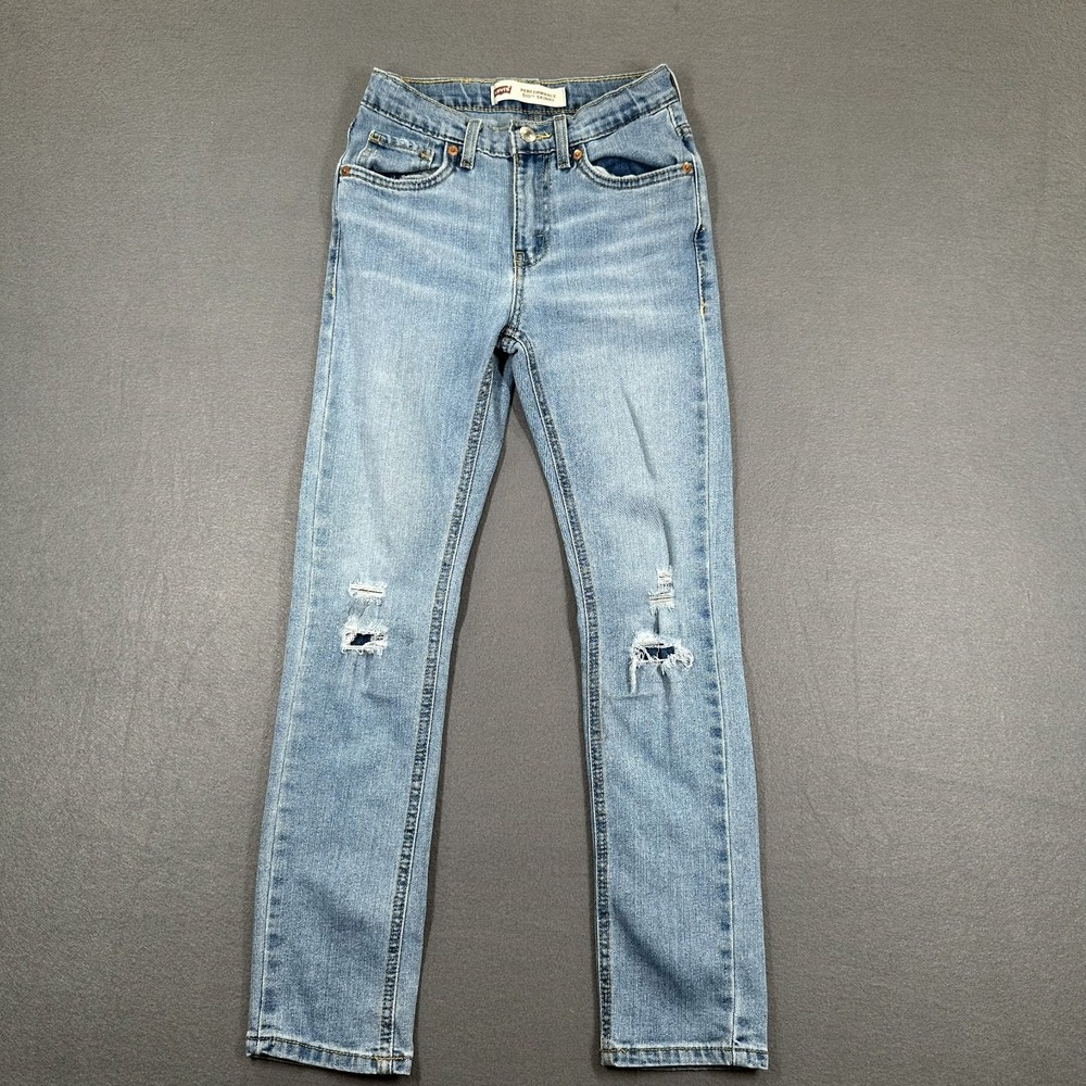 Levi's Jeans Boys 12Rโ Blue Denim Stretch Performance 510 Skinny Distressed